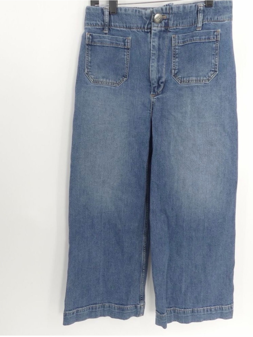 Anthropology Pilero The Skipper Crop Jeans High Waist Stretch Wide Leg